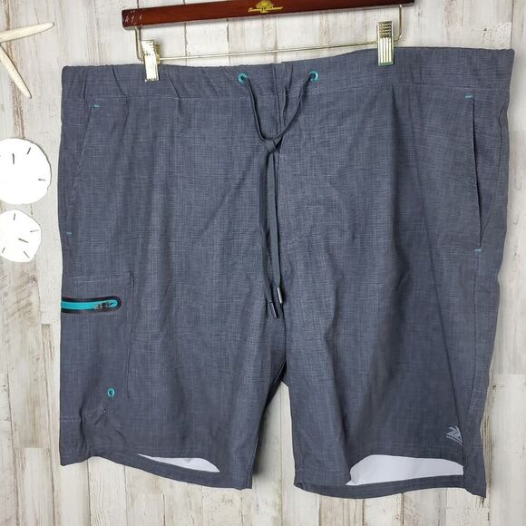 Zeroxposur Tsunami Swim Shorts Gray & Teal Size XXL - Picture 1 of 10